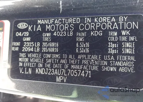 2020 Kia Soul S из США, поврежденный, VIN KNDJ23AU7L7057471